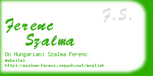 ferenc szalma business card